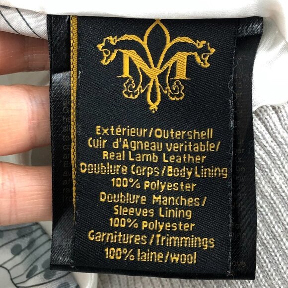 Aritzia Mackage Beige/Cream Lamb leather bomber style moto jacket size L - Picture 10 of 16